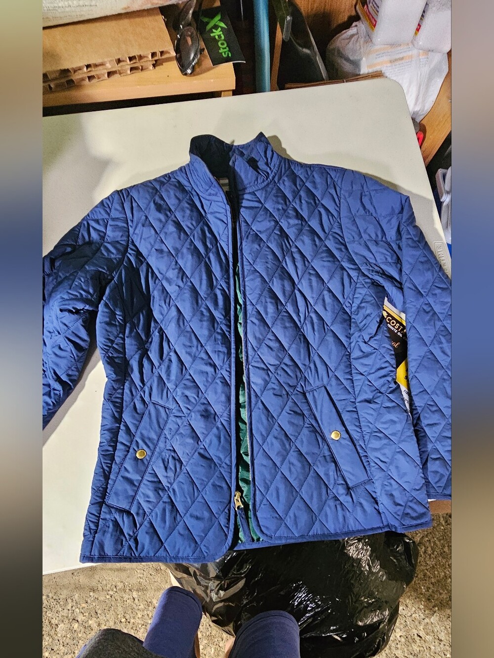 Lands' End Men's Quilted Navy Blue Lightweight Jacket Size XS